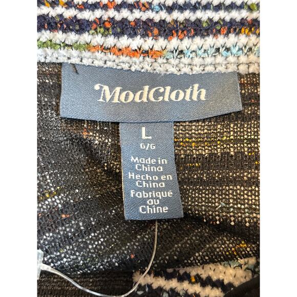 Modcloth Textured Haute On The Horizon Striped Button Down Jumper Overalls Sz L - Picture 3 of 5